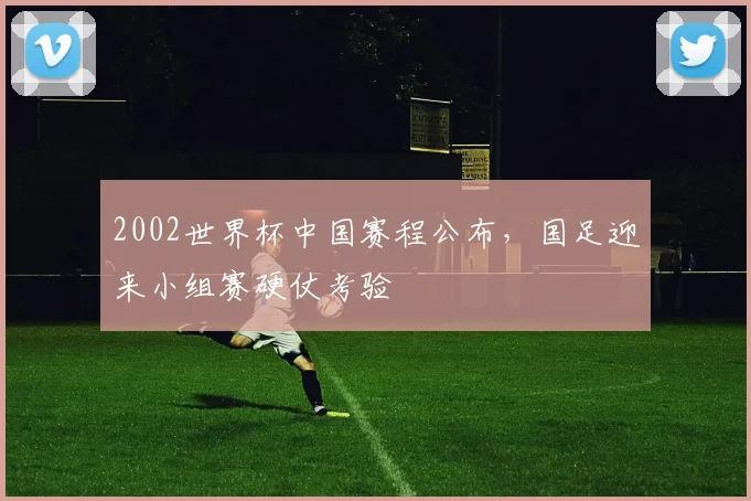 2002世界杯中国赛程公布，国足迎来小组赛硬仗考验